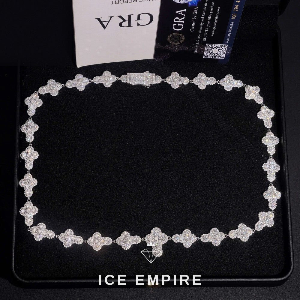 Iced Out Cross Rose Gold Plated Moissanite Cuban Chain