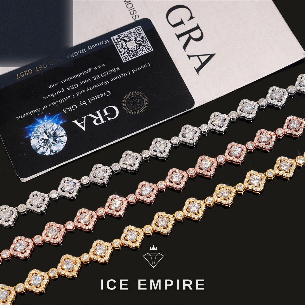 Iced Out Rose Gold Plated Moissanite Cuban Chain