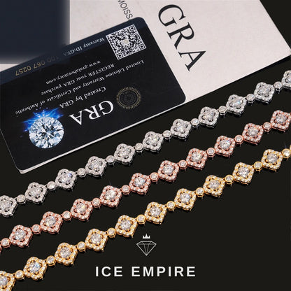 Iced Out Rose Gold Plated Moissanite Cuban Chain