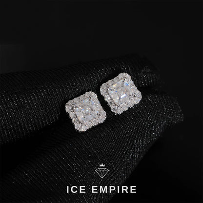 Iced Out Rose Gold Plated Moissanite Earrings