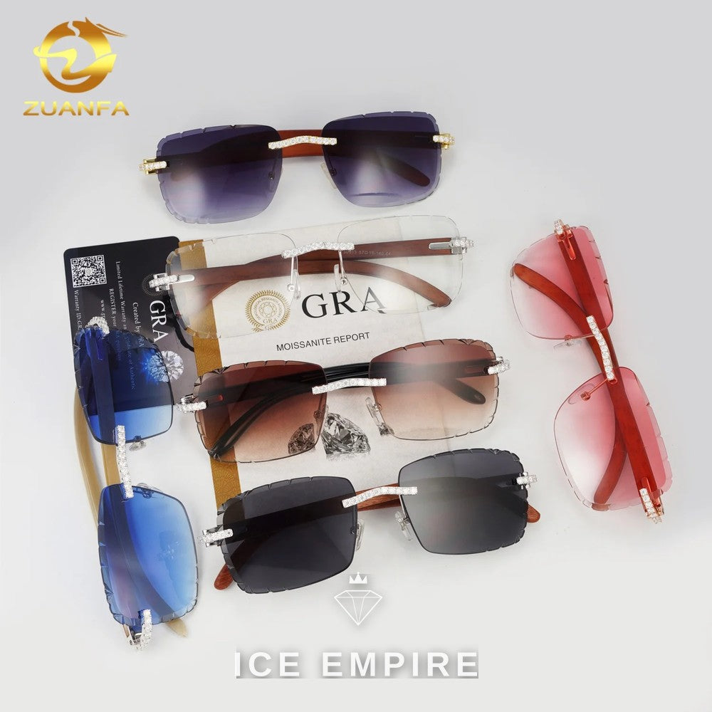 Iced Out 925 Silver Moissanite Glasses