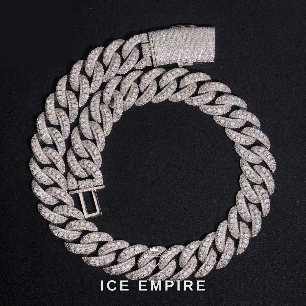Iced Out Rose Gold Plated Moissanite Cuban Chain
