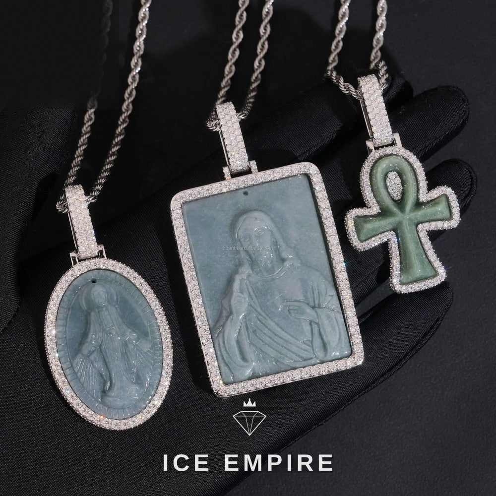 Iced Out Cross 925 Silver Moissanite Pendant