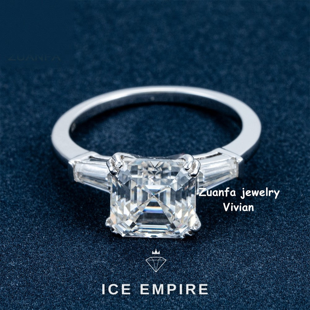 Iced Out Rose Gold Plated Moissanite Ring