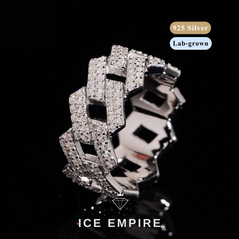 Iced Out 925 Silver Lab Grown Diamond Cuban Chain
