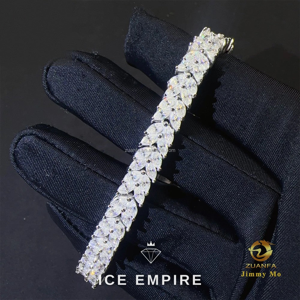 Iced Out 925 Silver Moissanite Tennis Chain