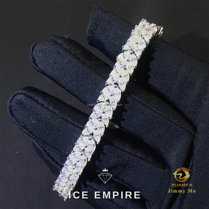 Iced Out 925 Silver Moissanite Tennis Chain
