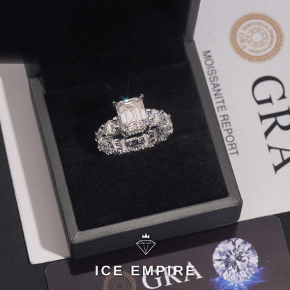 Iced Out 925 Silver Moissanite Wedding Band
