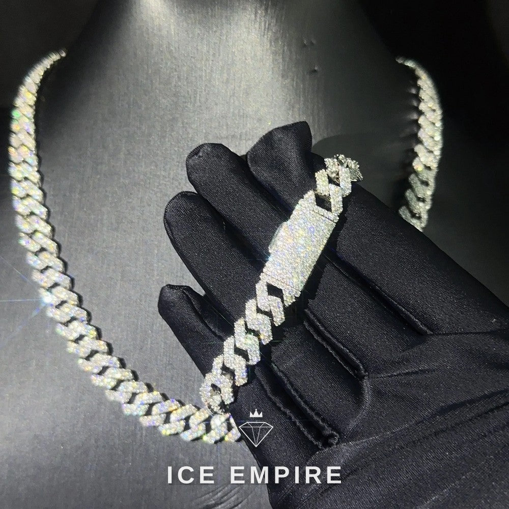 Iced Out Rose Gold Plated Moissanite Cuban Chain