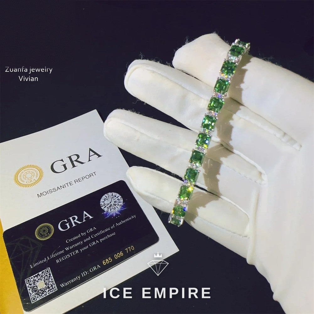 Iced Out Rose Gold Plated Moissanite Tennis Chain