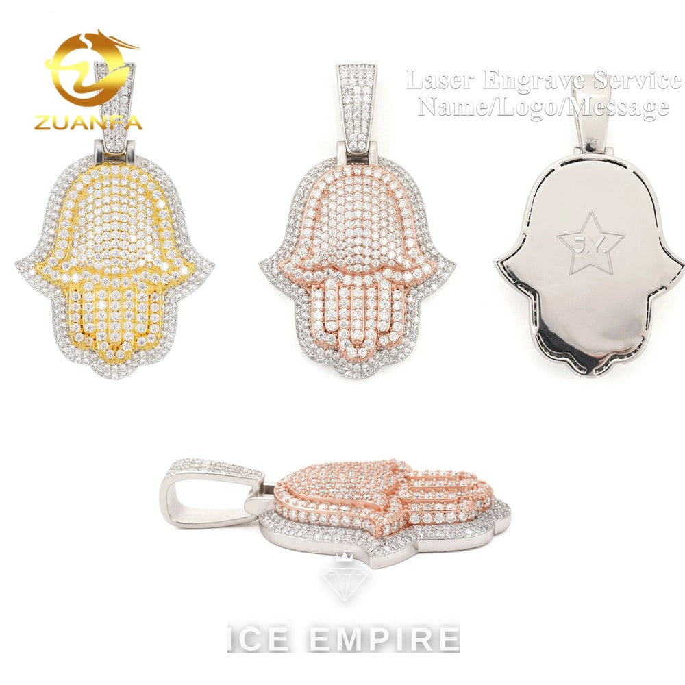 Iced Out 925 Silver Moissanite Pendant