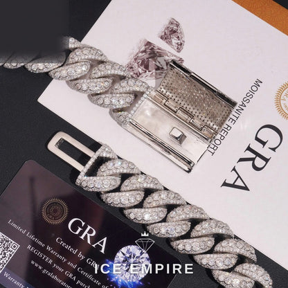 Iced Out Rose Gold Plated Moissanite Cuban Chain