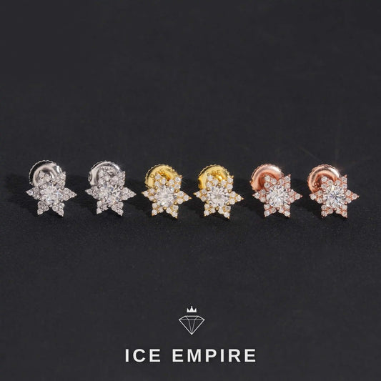 Iced Out Rose Gold Plated Moissanite Earrings