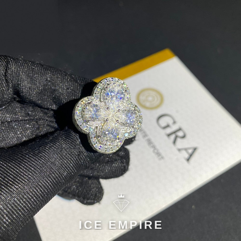 Iced Out 925 Silver Moissanite Ring
