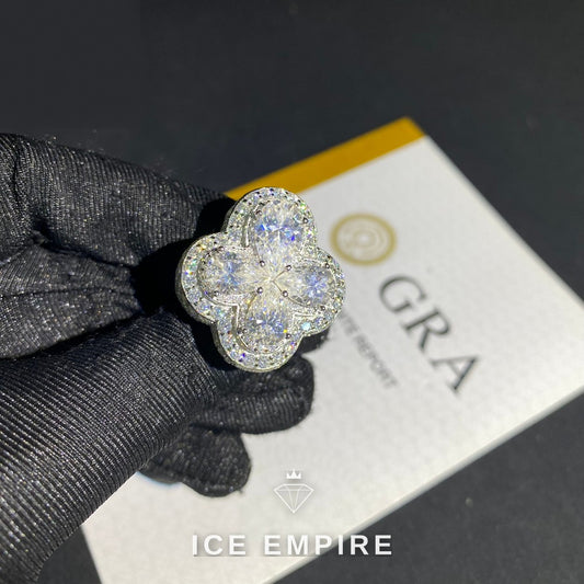 Iced Out 925 Silver Moissanite Ring