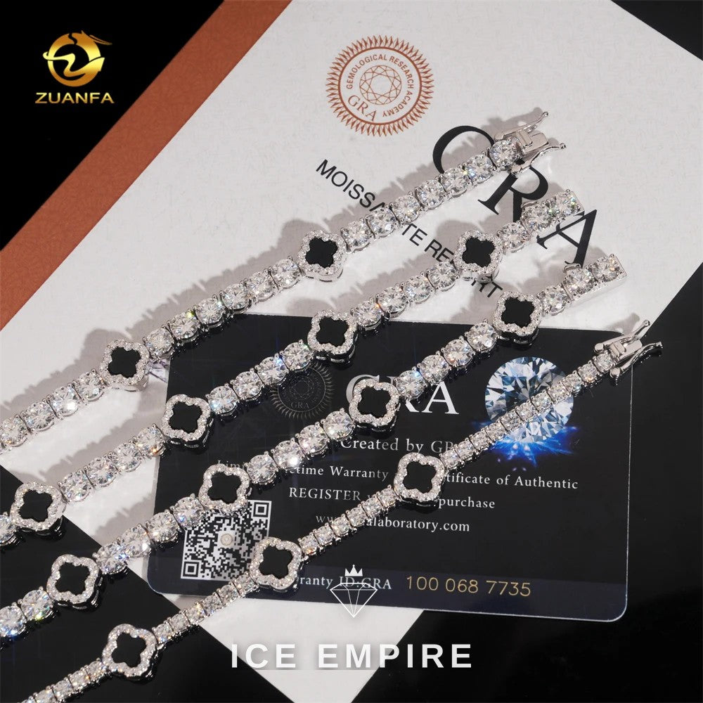 Iced Out 925 Silver Moissanite Tennis Chain