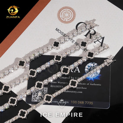 Iced Out 925 Silver Moissanite Tennis Chain