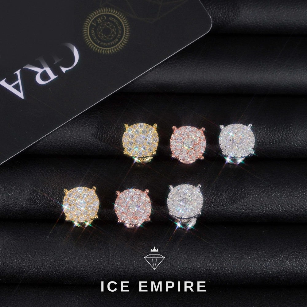 Iced Out Cluster Rose Gold Plated Moissanite Earrings