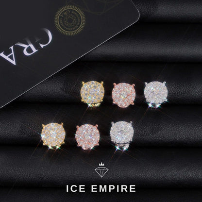 Iced Out Cluster Rose Gold Plated Moissanite Earrings