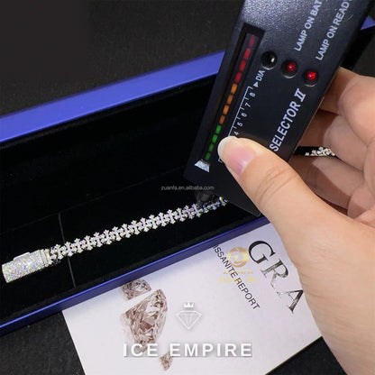 Iced Out Cross 925 Silver Moissanite Cuban Chain