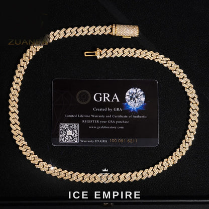 Iced Out Rose Gold Moissanite Cuban Chain