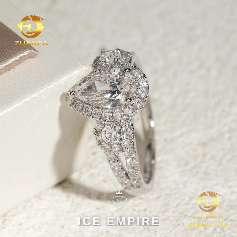 Iced Out 14K Gold Lab Grown Diamond Engagement Ring