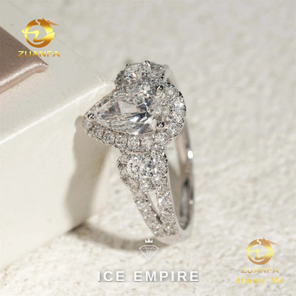 Iced Out 14K Gold Lab Grown Diamond Engagement Ring