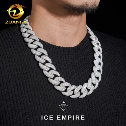 Iced Out Rose Gold Plated Moissanite Cuban Chain