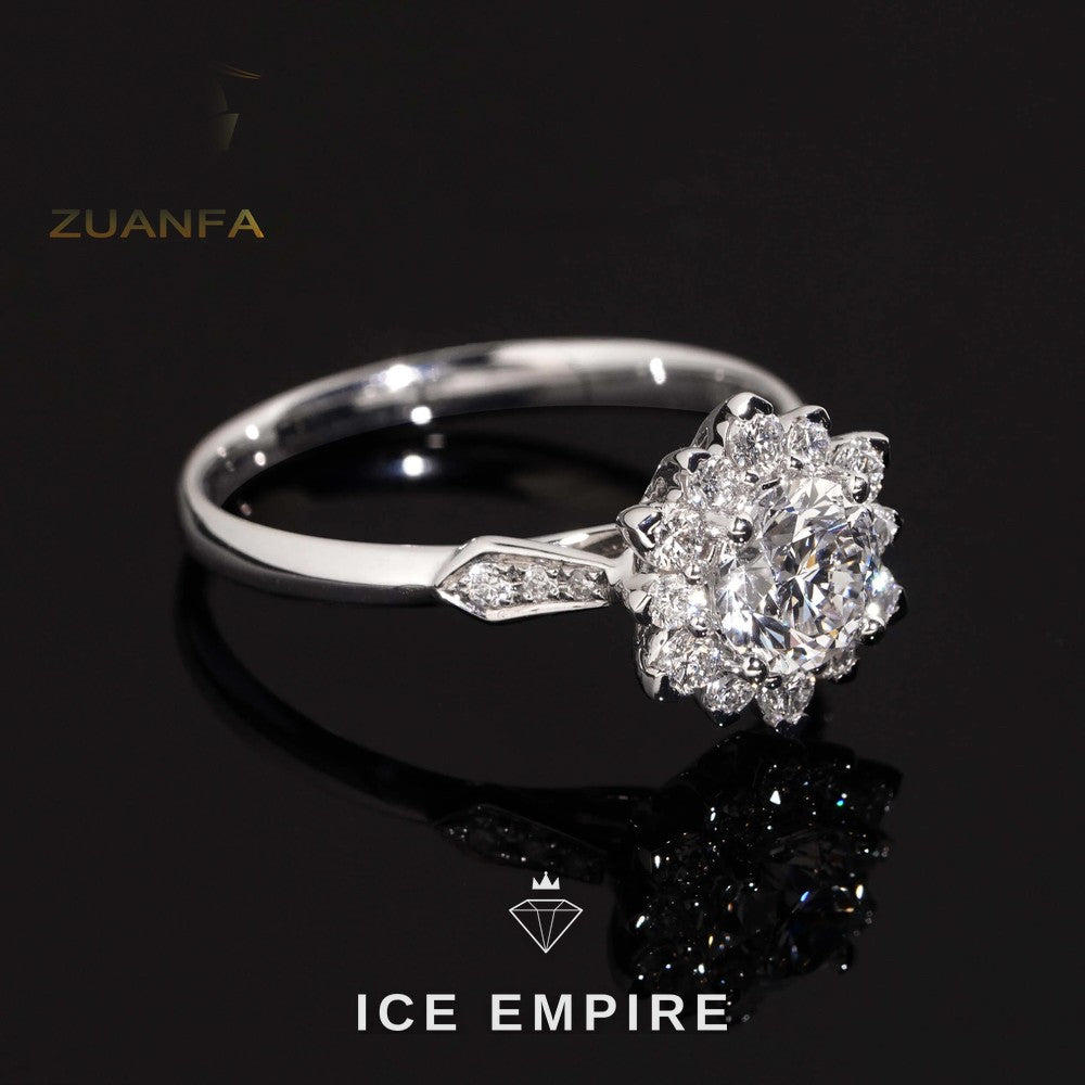 Iced Out 18K Gold Lab Grown Diamond Wedding Band