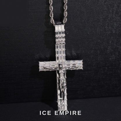 Iced Out Baguette 925 Silver Moissanite Pendant