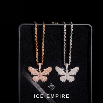 Iced Out Butterfly 925 Silver Moissanite Pendant