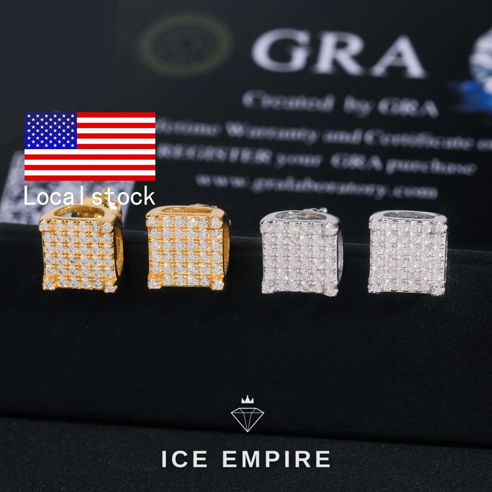 Iced Out Gold Plated Moissanite Earrings
