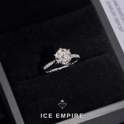Iced Out 925 Silver Lab Grown Diamond Wedding Band