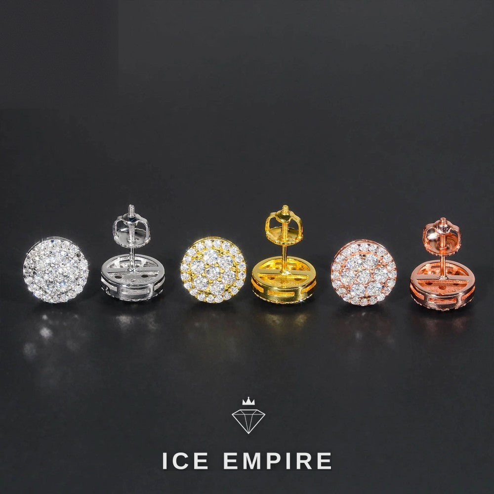 Iced Out 925 Silver Moissanite Stud Earrings