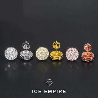Iced Out 925 Silver Moissanite Stud Earrings