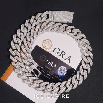 Iced Out 925 Silver Moissanite Cuban Chain