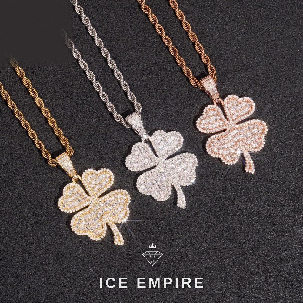 Iced Out Rose Gold Plated Moissanite Pendant