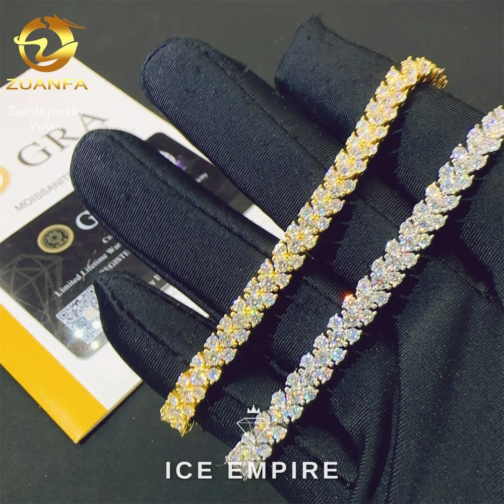 Iced Out 925 Silver Moissanite Tennis Chain