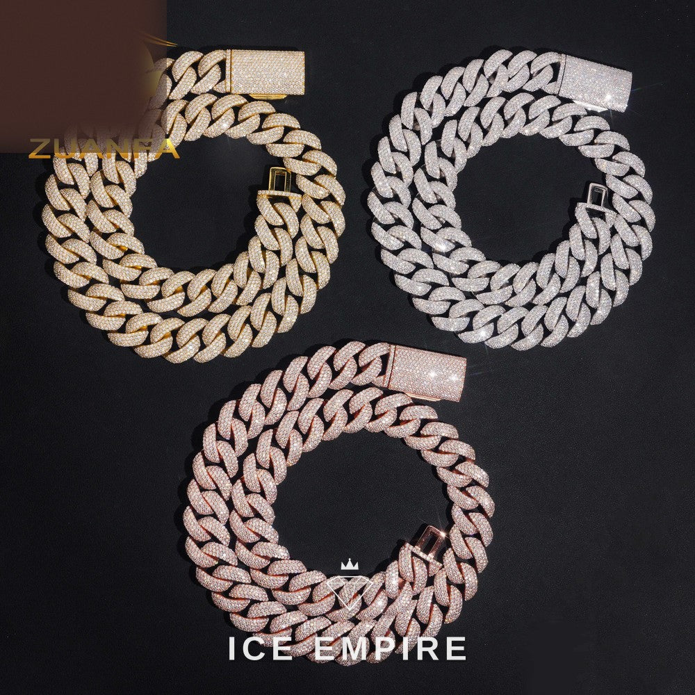 Iced Out Rose Gold Plated Moissanite Cuban Chain