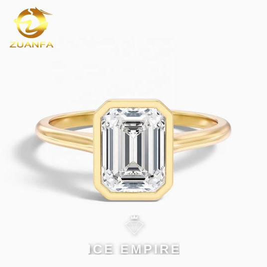 Iced Out 10K Gold Lab Grown Diamond Engagement Ring