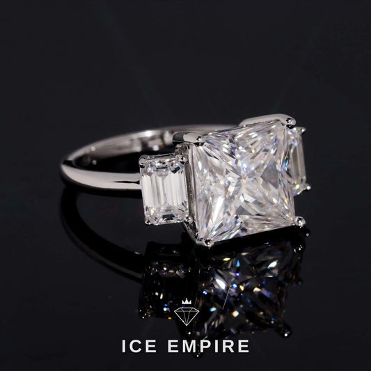 Iced Out Gold Plated Moissanite Wedding Band