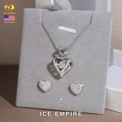 Iced Out 925 Silver Moissanite Earrings