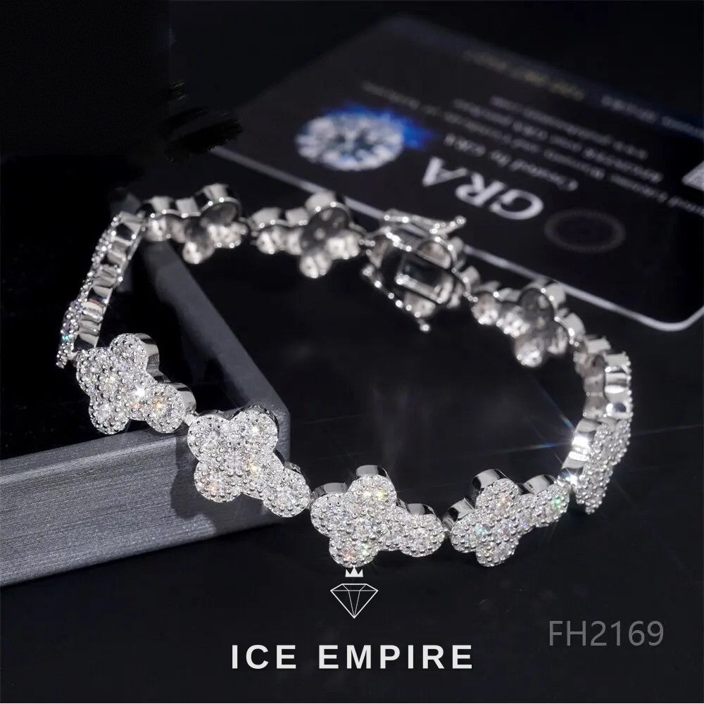 Iced Out Cross 925 Silver Moissanite Cuban Chain