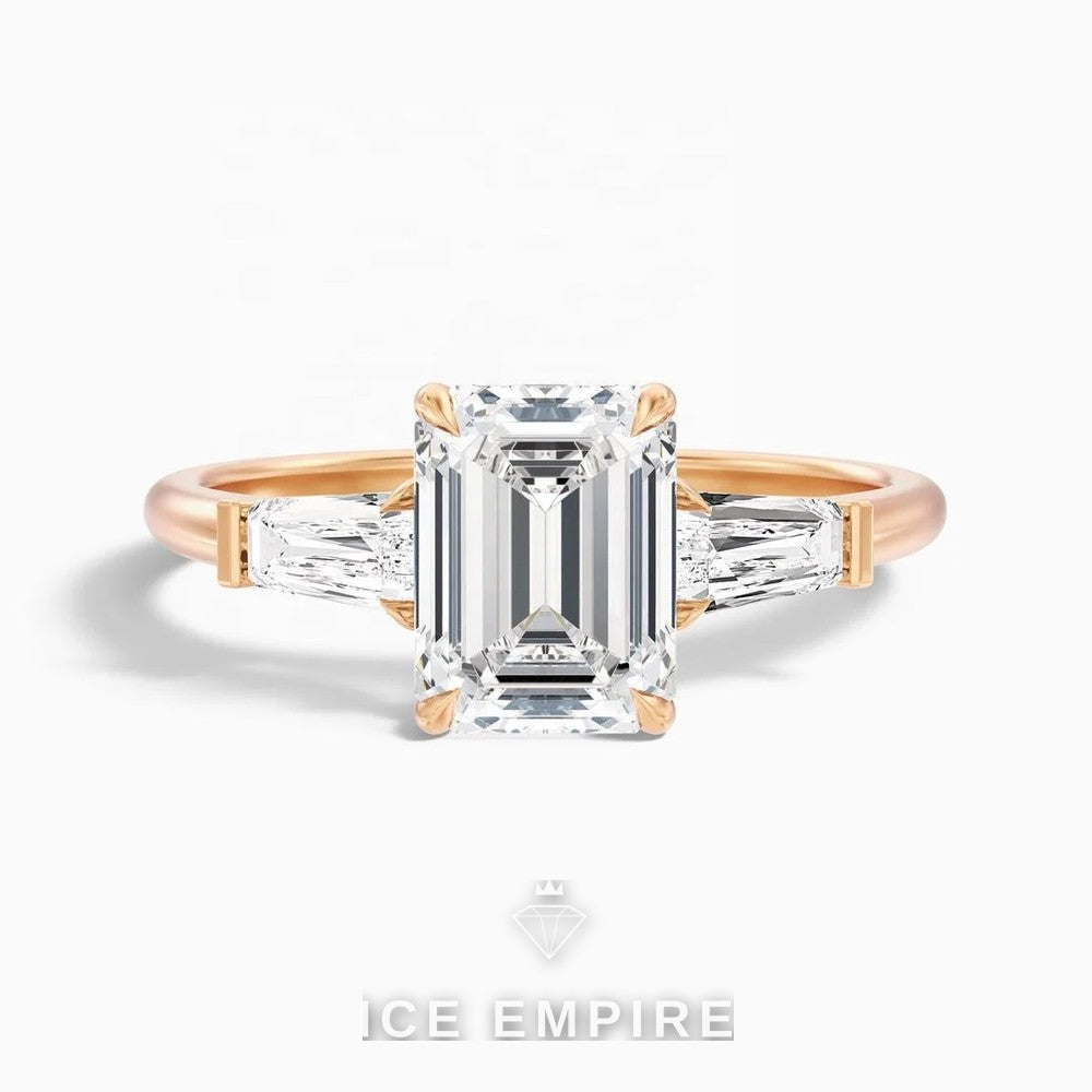 Iced Out 14K Gold Lab Grown Diamond Engagement Ring