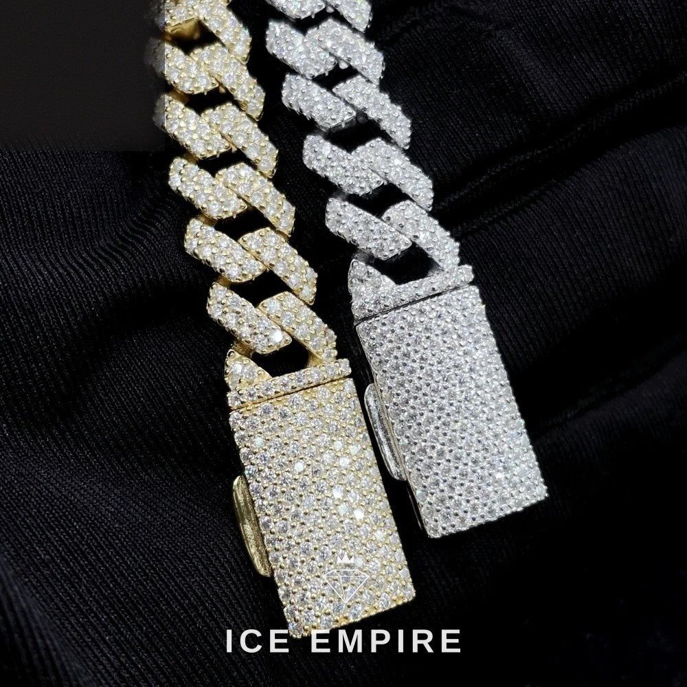 Iced Out 925 Silver Moissanite Cuban Chain