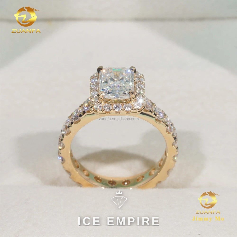 Iced Out 14K Gold Lab Grown Diamond Engagement Ring