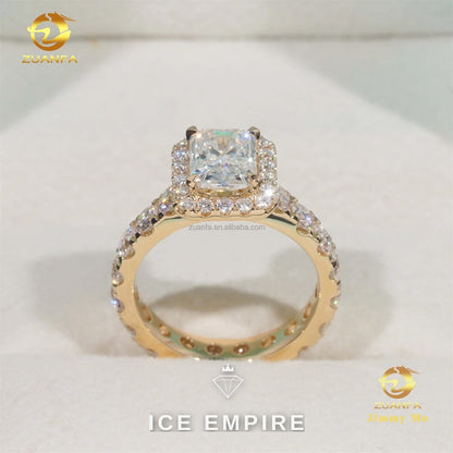 Iced Out 14K Gold Lab Grown Diamond Engagement Ring