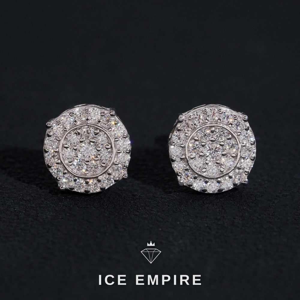 Iced Out 925 Silver Moissanite Stud Earrings