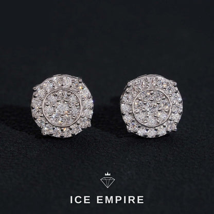 Iced Out 925 Silver Moissanite Stud Earrings