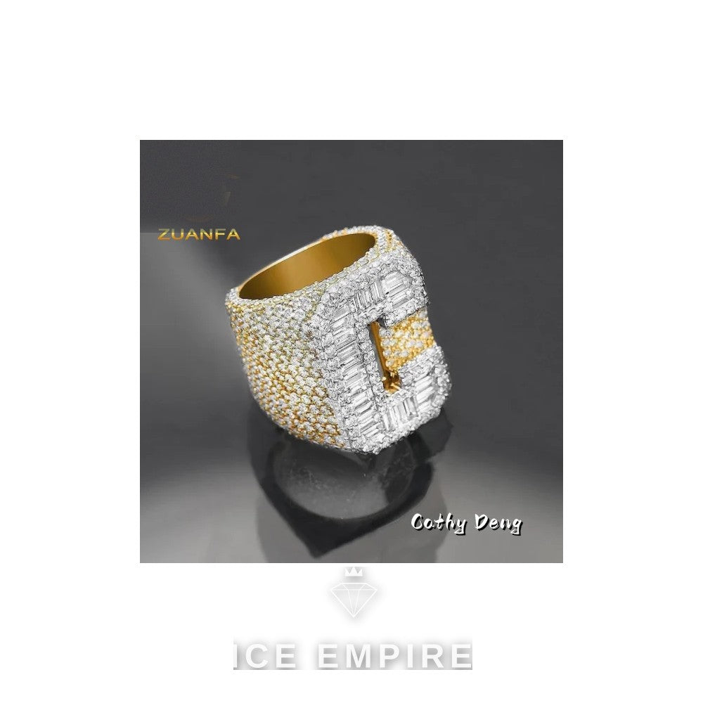 Iced Out Baguette 925 Silver Moissanite Cuban Chain